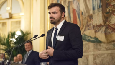 Nicolas Cruaud, cofondateur de la start-up industrielle Néolithelors de la remise du prix Ivy Tech.