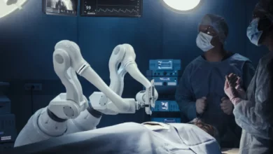 Robot chirurgical assisté pour une opération médicale dans une salle d'opération